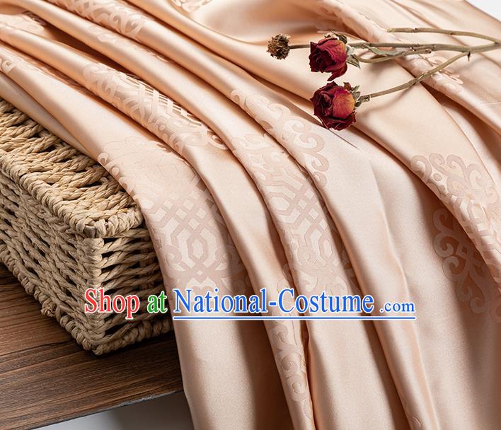 China Classical Lucky Pattern Champagne Brocade Tang Suit Damask Jacquard Silk Tapestry Traditional Mongolian Robe Fabric