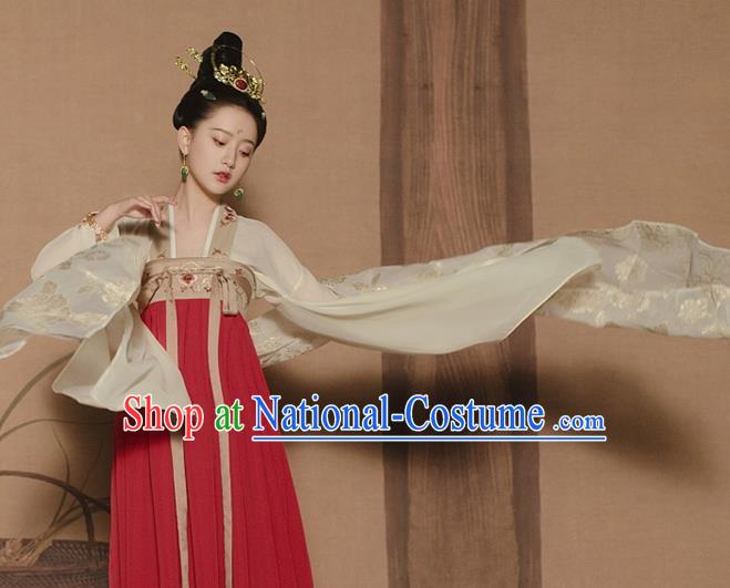 China Ancient Court Princess Garment Costumes Traditional Tang Dynasty Palace Lady Hanfu Dress Historical Clothing