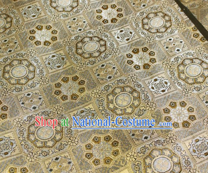 China Tang Suit Damask Classical Pattern Satin Tapestry Traditional Hanfu Silk Fabric Jacquard Golden Brocade