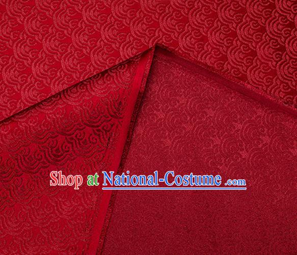 China Classical Propitious Cloud Pattern Tapestry Traditional Hanfu Dress Silk Fabric Red Brocade Tang Suit Damask