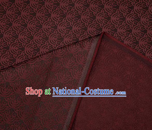 China Tang Suit Damask Classical Propitious Cloud Pattern Tapestry Traditional Hanfu Dress Silk Fabric Brown Brocade