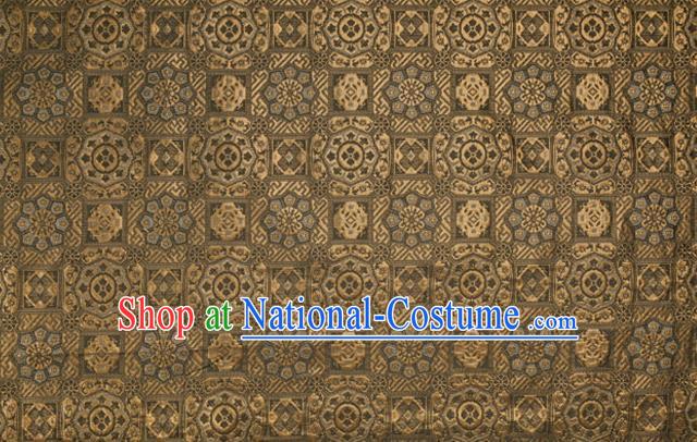 China Classical Medallion Pattern Tapestry Traditional Hanfu Dress Silk Fabric Light Brown Brocade Tang Suit Damask