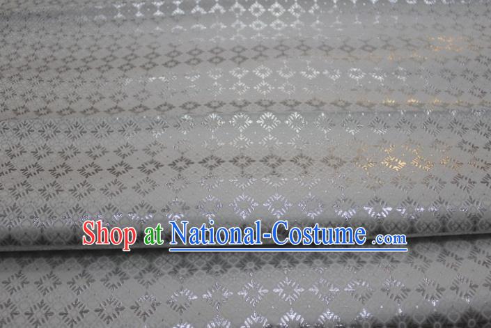 China Classical Pattern White Tapestry Material Traditional Silk Fabric Jacquard Brocade Mongolian Robe Satin Damask