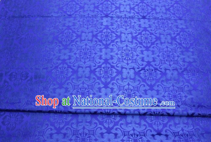 China Classical Plum Pattern Satin Damask Tapestry Material Traditional Tang Suit Silk Fabric Cheongsam Jacquard Royalblue Brocade