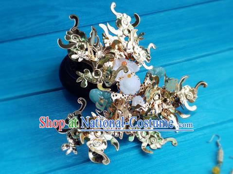 China Ancient Imperial Consort Hair Crown Drama The Legend of DuGu Headpiece Traditional Sui Dynasty Empress Hairpin