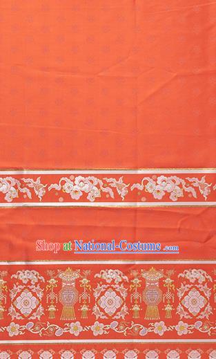 Asian Chinese Ming Dynasty Red Tapestry Fabric Hanfu Dress Jacquard Brocade Traditional Lantern Pattern Satin Drapery