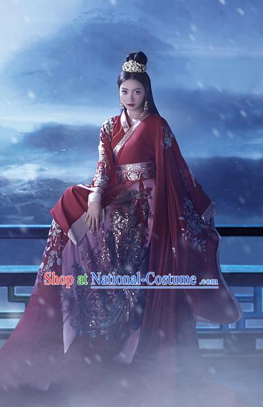 China Traditional Wedding Garments Tang Dynasty Court Bride Historical Clothing Ancient Princess Red Hanfu Dress