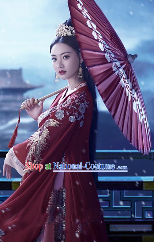 China Traditional Wedding Garments Tang Dynasty Court Bride Historical Clothing Ancient Princess Red Hanfu Dress