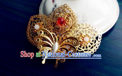 China Ancient Princess Hairpin Drama Legend of Miyue Wei Yan Headpiece Traditional Warring States Period Queen Golden Butterfly Hair Stick