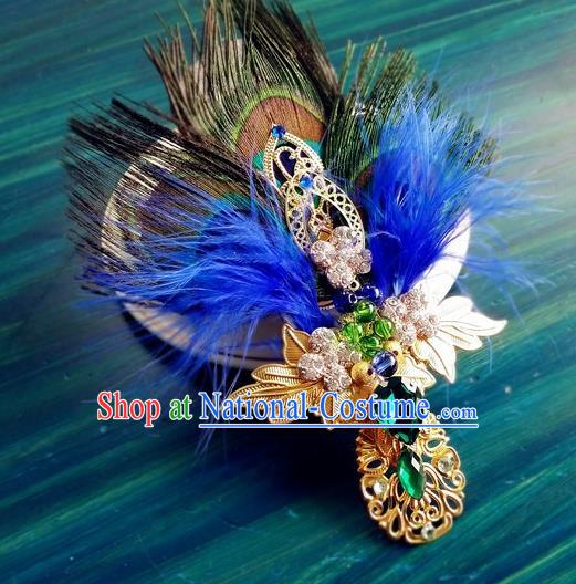 China Ancient Empress Feather Hair Stick Drama Legend of Miyue Mi Shu Headpiece Traditional Warring States Period Queen Hair Claw