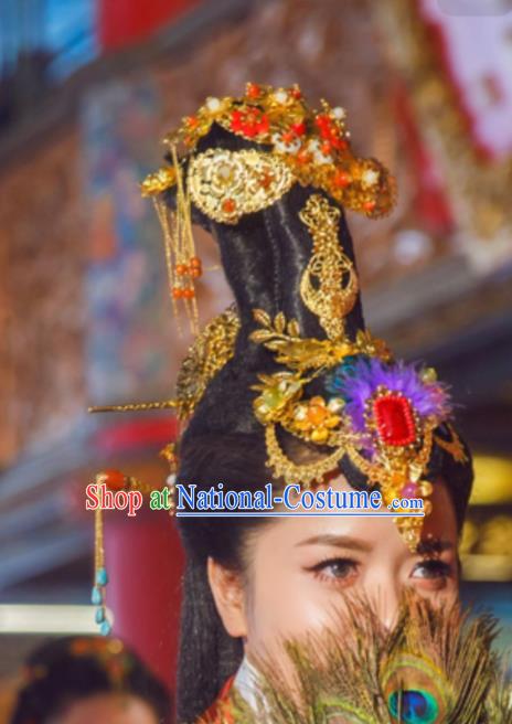 China Drama Legend of Miyue Wei Yan Headdress Traditional Warring States Period Hair Accessories Ancient Queen Hair Crown Hairpins