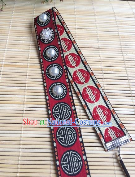 Chinese Ming Dynasty Elderly Woman Forehead Accessories Traditional Hanfu Headband Ancient Dowager Countess Headwear