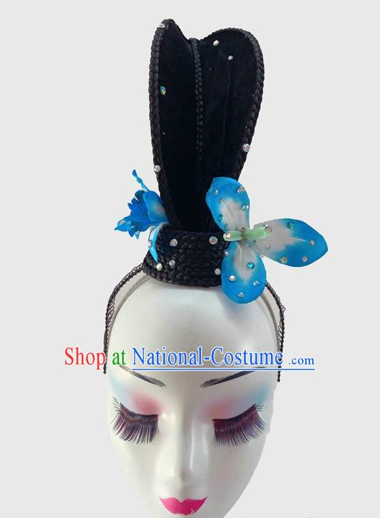 Chinese Traditional Woman Dance Hair Clasp Classical Dance Wigs Chignon Court Dance Headpieces