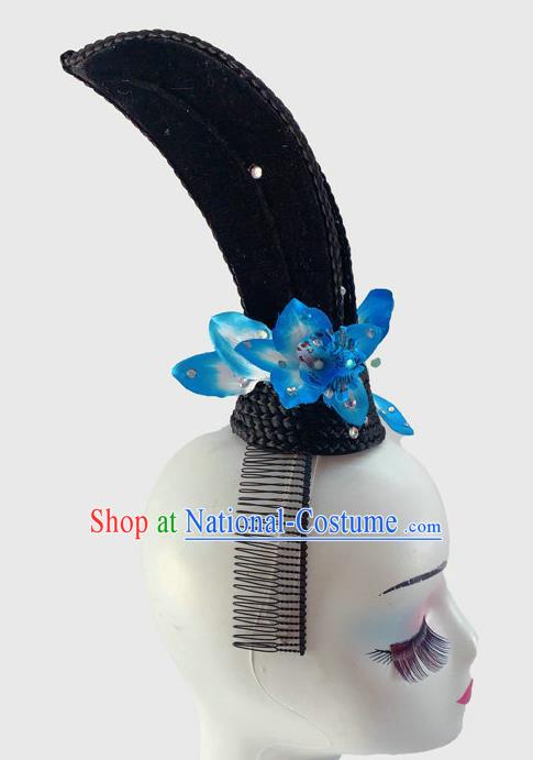 Chinese Traditional Woman Dance Hair Clasp Classical Dance Wigs Chignon Court Dance Headpieces