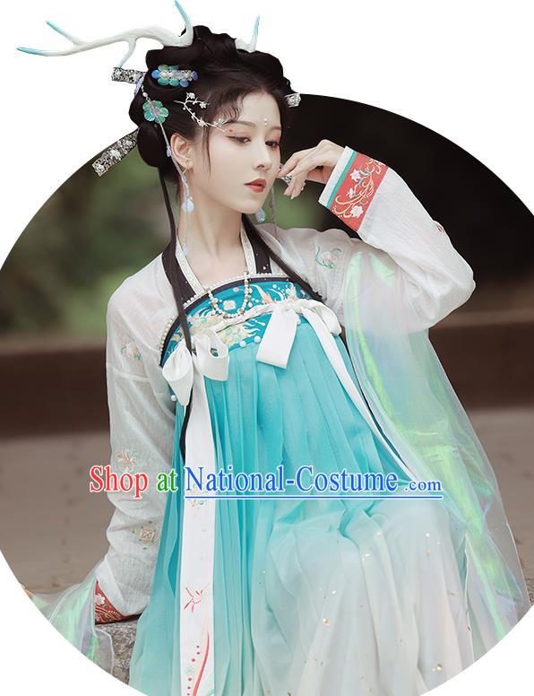 China Traditional Tang Dynasty Palace Princess Historical Garment Costumes Ancient Court Beauty Hanfu Dress Clothing