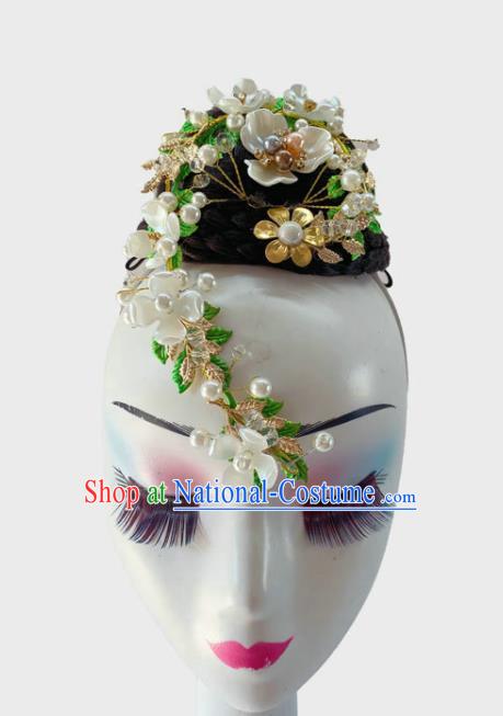 Chinese Classical Dance Hair Accessories Umbrella Dance Wigs Chignon Woman Stage Performance Hairpieces