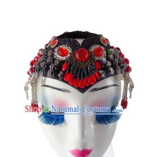 China Ethnic Woman Performance Hair Accessories Mongolian Nationality Dance Headwear Mongol Minority Folk Dance Headdress