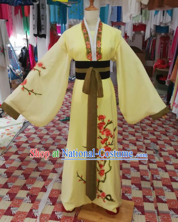 China Traditional Opera Scholar Clothing Shaoxing Opera Young Male Garment Costumes Beijing Opera Xiaosheng Yellow Robe Uniforms