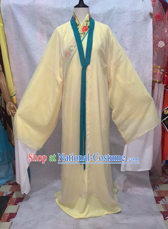 China Shaoxing Opera Scholar Garment Costumes Beijing Opera Xiaosheng Yellow Robe Outfits Traditional Opera Niche Clothing