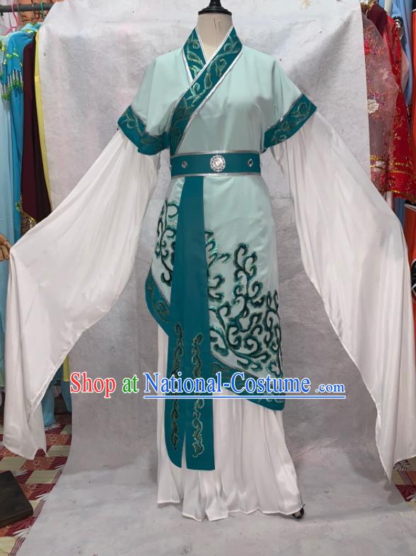 China Traditional Opera Niche Clothing Shaoxing Opera Scholar Garment Costumes Beijing Opera Xiaosheng Green Robe Outfits