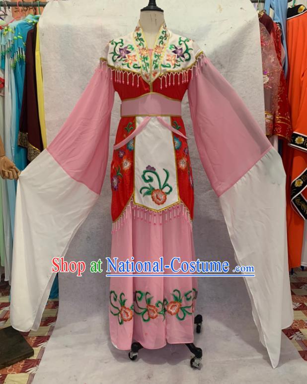 China Beijing Opera Actress Clothing Ancient Noble Lady Garment Costumes Shaoxing Opera Diva Pink Dress Apparels