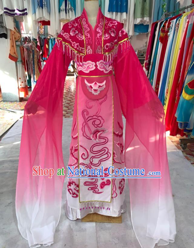 China Peking Opera Diva Clothing Ancient Fairy Garment Costumes Huangmei Opera Princess Rosy Dress Outfits