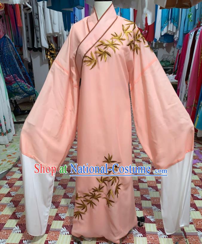 China Shaoxing Opera Young Male Garment Costumes Beijing Opera Xiaosheng Embroidered Orange Robe Traditional Opera Childe Clothing