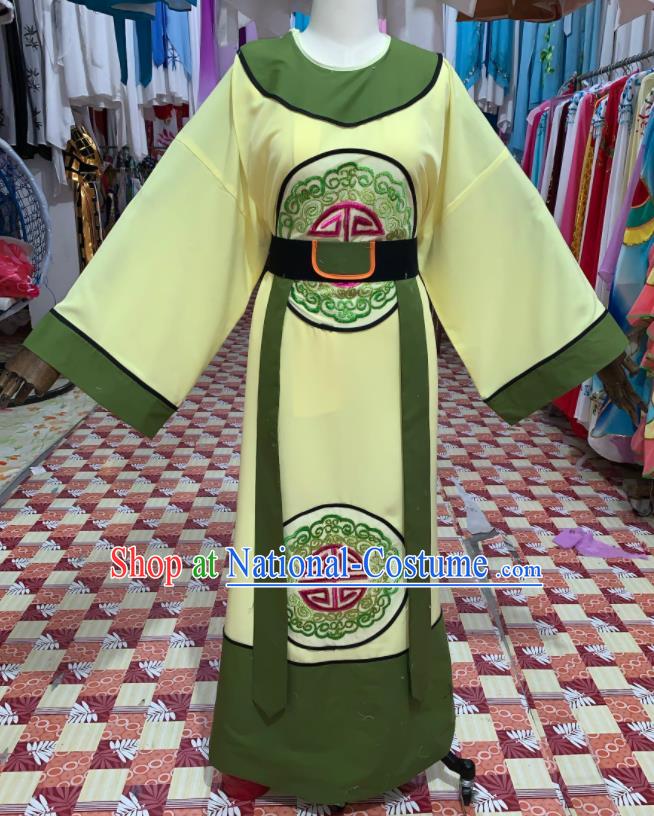 China Traditional Opera Court Eunuch Clothing Shaoxing Opera Young Male Garment Costumes Beijing Opera Xiaosheng Embroidered Yellow Robe