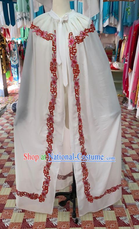 China Traditional Opera Scholar Cloak Clothing Shaoxing Opera Childe Garment Costume Beijing Opera Xiaosheng White Robe Mantle