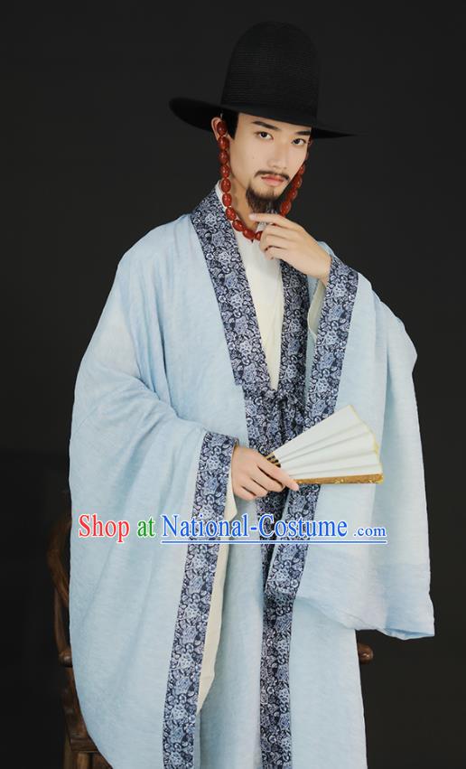 China Ancient Taoist Garment Costume Traditional Hanfu Cape Ming Dynasty Childe Cloak Clothing for Men