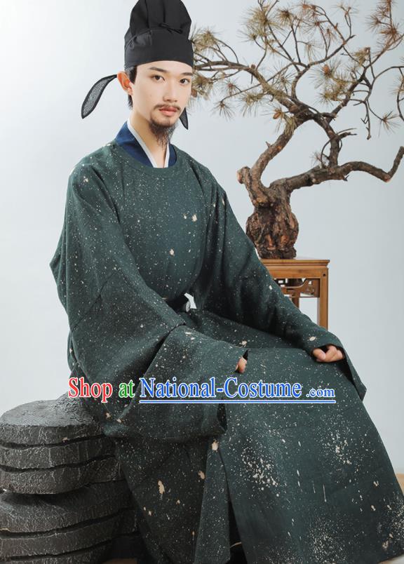 China Traditional Official Green Hanfu Robe Song Dynasty Scholar Clothing Ancient County Magistrate Garment Costume