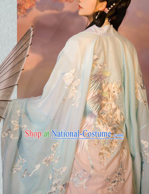 China Ancient Young Beauty Clothing Traditional Embroidered Hanfu Dress Song Dynasty Royal Princess Garment Costumes Complete Set