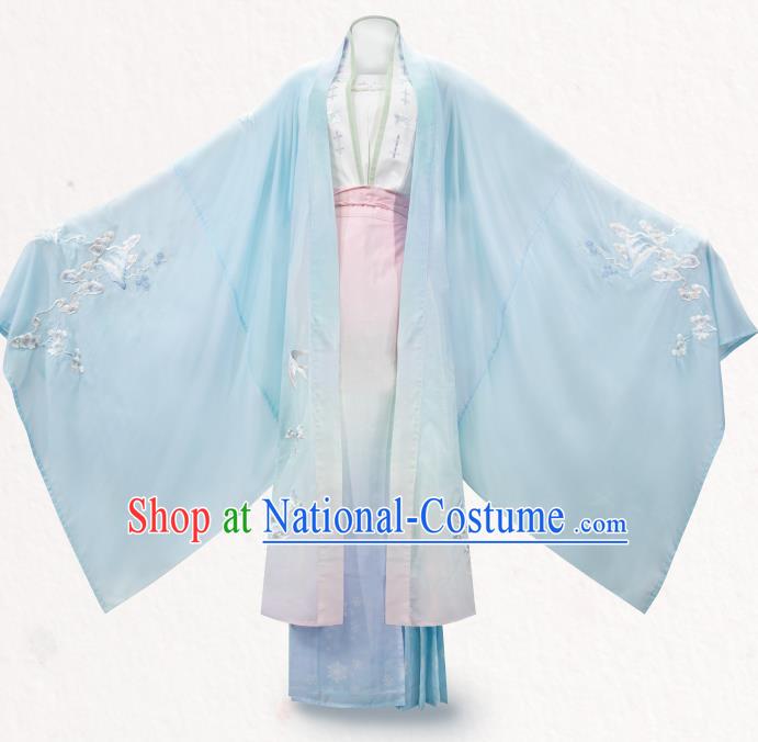 China Ancient Young Beauty Clothing Traditional Embroidered Hanfu Dress Song Dynasty Royal Princess Garment Costumes Complete Set