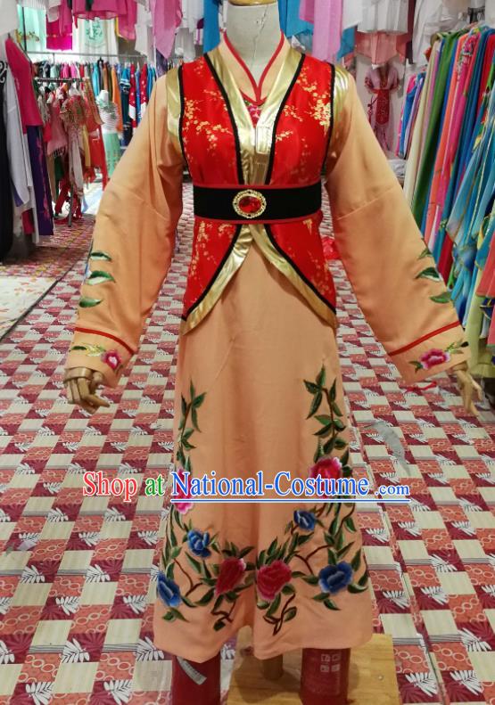 China Traditional Opera Jia Baoyu Clothing Shaoxing Opera Noble Childe Garment Costumes Beijing Opera Xiaosheng Orange Robe Uniforms