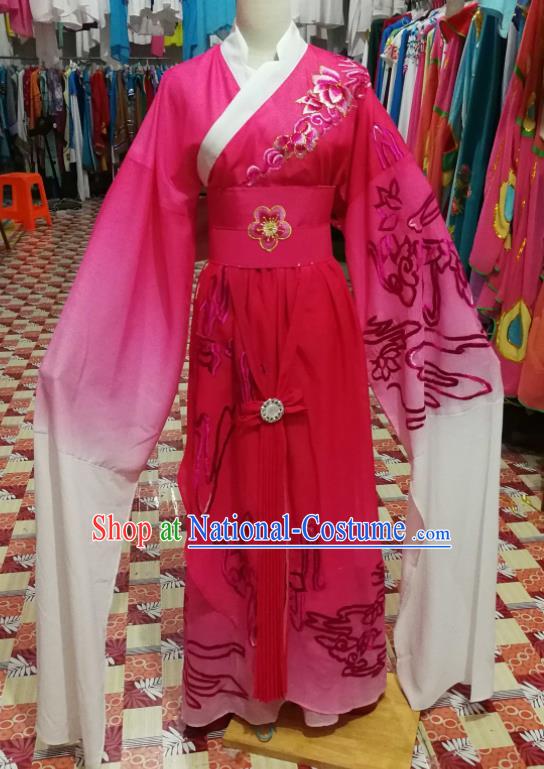 China Ancient Noble Mistress Garment Costumes Guangdong Opera Young Beauty Rosy Dress Outfits Traditional Peking Opera Hua Tan Clothing