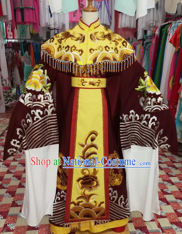 China Ancient Queen Mother Garment Costumes Shaoxing Opera Elderly Woman Dress Outfits Traditional Peking Opera Laodan Clothing