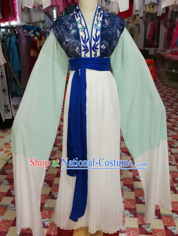 China Huangmei Opera Country Woman Dress Outfits Traditional Peking Opera Maidservant Clothing Ancient Female Pauper Garment Costumes