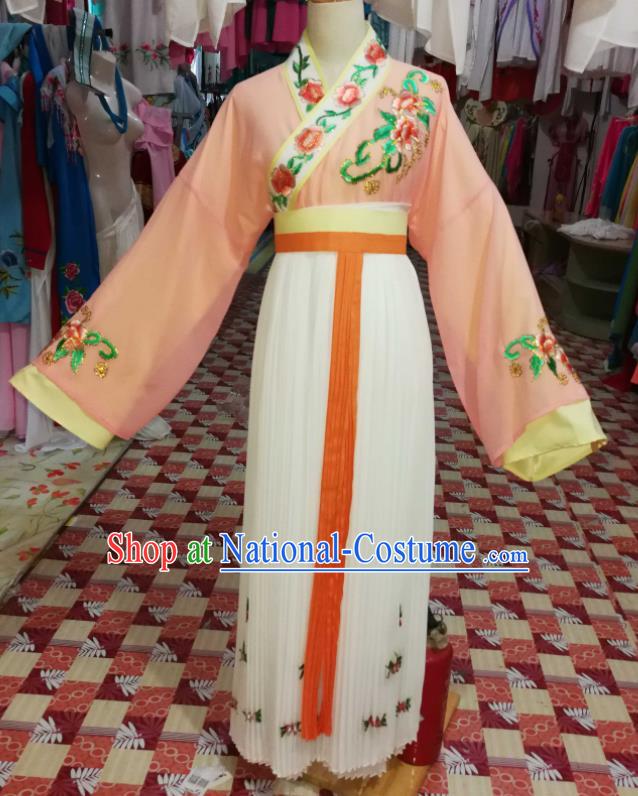 China Ancient Young Lady Garment Costumes Huangmei Opera Actress Dress Outfits Traditional Peking Opera Huadan Clothing