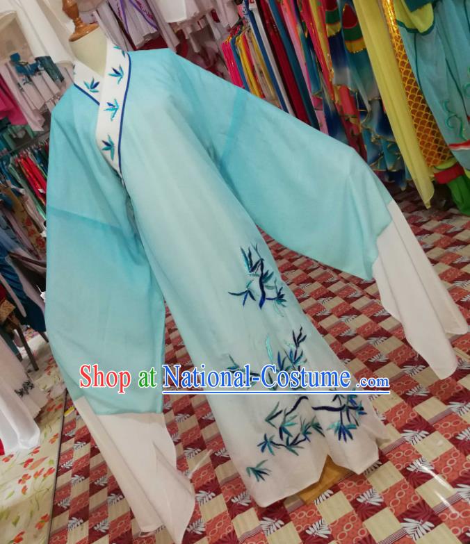 China Beijing Opera Xiaosheng Blue Robe Traditional Opera Young Childe Clothing Shaoxing Opera Scholar Garments