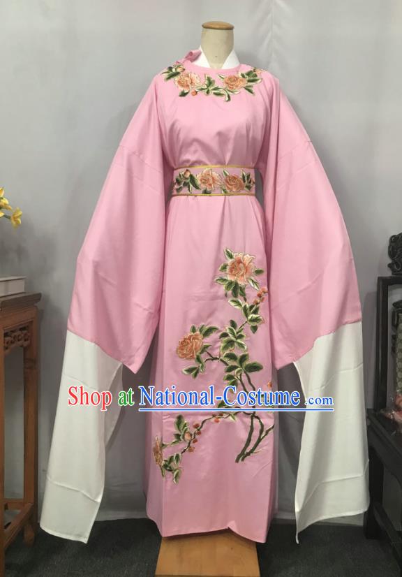 China Beijing Opera Xiaosheng Embroidered Pink Robe Traditional Shaoxing Opera Niche Clothing Opera Scholar Garments