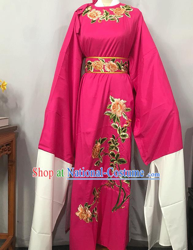 China Opera Scholar Garments Beijing Opera Xiaosheng Embroidered Rosy Robe Traditional Shaoxing Opera Niche Clothing