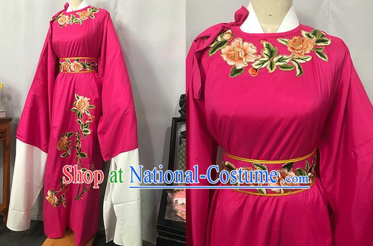 China Opera Scholar Garments Beijing Opera Xiaosheng Embroidered Rosy Robe Traditional Shaoxing Opera Niche Clothing