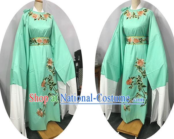 China Traditional Shaoxing Opera Niche Clothing Opera Scholar Garments Beijing Opera Xiaosheng Embroidered Green Robe