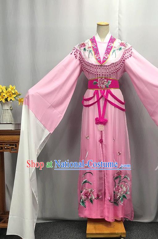 China Ancient Princess Garment Costumes Traditional Yue Opera Goddess Pink Dress Outfits Peking Opera Diva Clothing