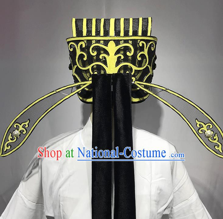 Chinese Traditional Beijing Opera Landlord Hat Peking Opera Rich Man Headwear Shaoxing Opera Ministry Councillor Headdress