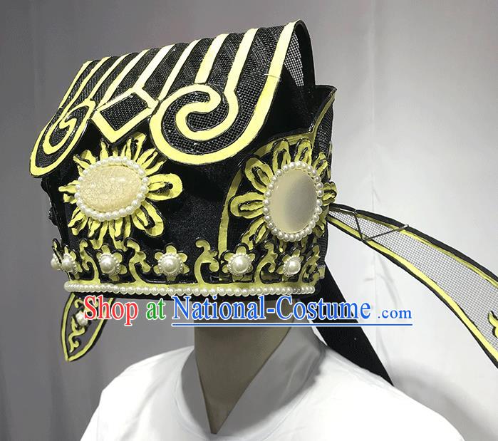 Chinese Traditional Beijing Opera Landlord Hat Peking Opera Rich Man Headwear Shaoxing Opera Ministry Councillor Headdress