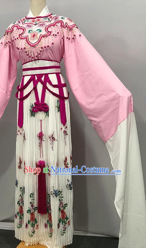 China Ancient Goddess Garment Costumes Traditional Shaoxing Opera Princess Pink Dress Outfits Peking Opera Fairy Clothing