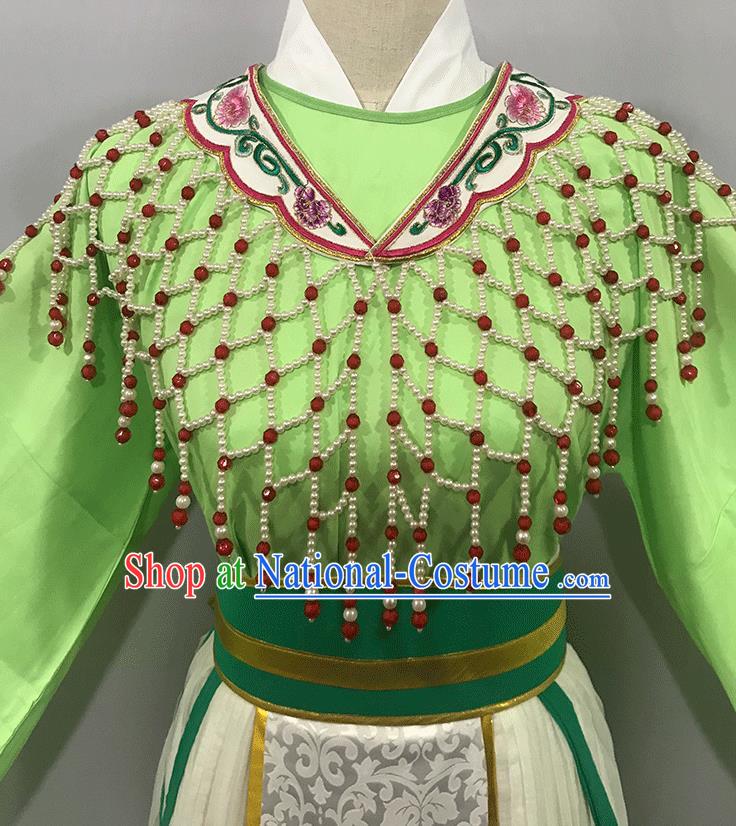 China Ancient Princess Clothing Traditional Shaoxing Opera Noble Lady Garments Peking Opera Hua Tan Green Dress Outfits