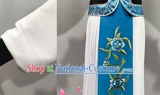 China Traditional Shaoxing Opera Swordsman Clothing Opera Warrior Garment Costume Beijing Opera Wusheng White Uniforms