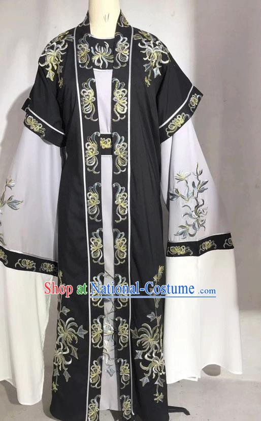 China Beijing Opera Xiaosheng Grey Robe Uniforms Traditional Shaoxing Opera Noble Childe Clothing Opera Prince Garment Costume